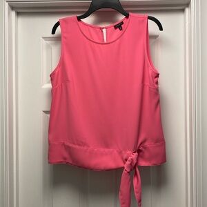 NWOT Talbots Sz 10 pink sleeveless top with banded bottom hem and tie at side